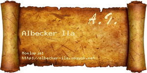 Albecker Ila névjegykártya